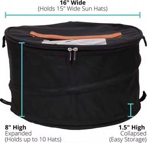 Free Sample Waterproof Pop Up Large <b>Hat</b> Travel Case Collapsible <b>Hat</b> <b>Box</b> Storage Bag Organizer with Leather Handle - Product Image 2