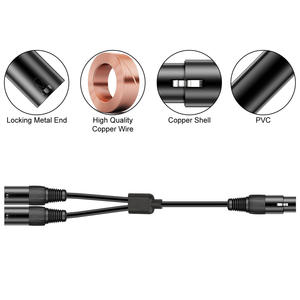 Fábrica al por mayor de gama alta de 3 pines <span class=keywords><strong>XLR</strong></span> hembra a doble Phono macho enchufe Y divisor <span class=keywords><strong>Xlr</strong></span> micrófono altavoz Dmx Cable adaptador - Product Image 2