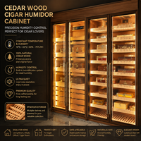 Humidor de luxe sur mesure en bois de cèdre avec contrôle de la température et de l'humidité, grande vitrine de présentation de cigares