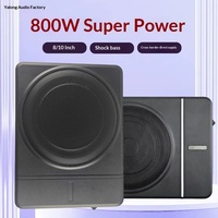 Venta al por mayor de fábrica: Subwoofer de audio para coche de 8/10 pulgadas, altavoz ultrafino activo montado en el asiento, compatible con OLIVER, 20Hz-250Hz