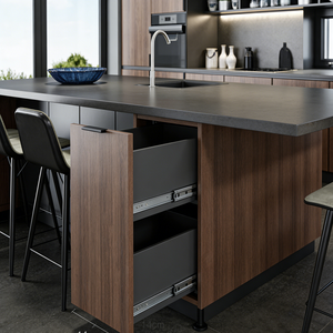 Mueble <span class=keywords><strong>de</strong></span> Cocina <span class=keywords><strong>de</strong></span> Dos Tonos Personalizado con Isla <span class=keywords><strong>de</strong></span> Cocina, Panel Mate, Almacenamiento Integrado, Ecológico, Listo para Armar - Product Image 6