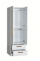 Armoire à vêtements autoportante moderne en acier, placard métallique laminé à froid avec 2 tiroirs pour le rangement des chambres d'appartements et d'hôtels