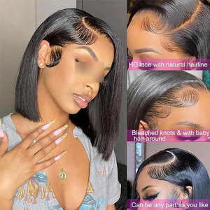 Parrucca da Bob in pizzo trasparente HD 100% capelli umani senza colla - Product Image 5