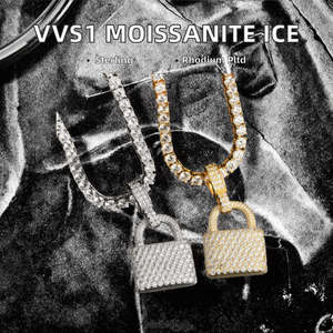 สินค้าขายดี มาใหม่ จี้เพชรโมอิสซาไนต์ VVS1 พร้อมเครื่องทดสอบเพชร  แบบแร็ปเปอร์ เงินแท้ S925 ประดับเพชร  จี้รูปแม่กุญแจ  เครื่องประดับคุณภาพสูง - Product Image 2