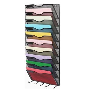 10-Tier Wall Mounted Hanging File Organizer Magazine Rack Metal <b>Mesh</b> Wall File Holder Organizer - Product Image 1