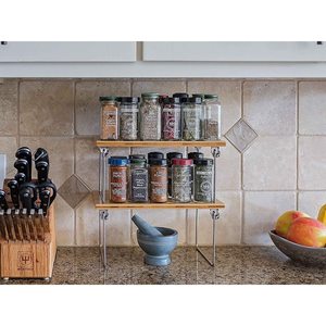 Wholesale bamboo drain <b>rack</b>, stackable double-layer desktop storage <b>rack</b>, multi-functional easy-to-store folding drain <b>rack</b> - Product Image 4