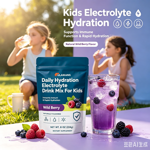 Mélange de boisson électrolytique hydratante quotidienne pour enfants, marque privée OEM, saveur baies sauvages, hydratation 2 fois plus rapide, sachet de 8 oz - Product Image 3