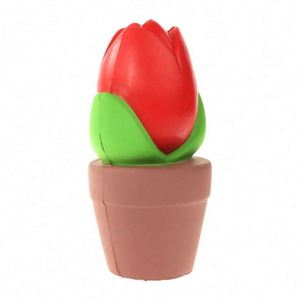 Pelota Antiestrés de Espuma de Poliuretano con Forma de Tulipán en Maceta, con Logotipo Impreso, Juguetes Antiestrés de Tulipán para Promoción Empresarial - Product Image 3