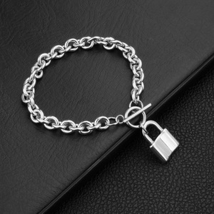 European American Women's Stainless Steel <strong>Jewelry</strong> Set Fashionable Lock Bracelet Necklace for Gift Cross-Border E-Commerce <strong>Supply</strong> - Product Image 6