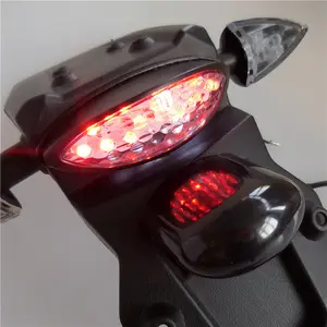 Motorcycle Tail Lights Bike Rear Fender Taillight LED Turn Signals Brake Stop Light License Plate Light With Reflector Kit