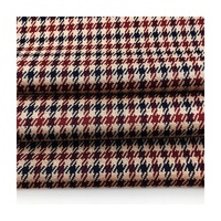 Vente en gros motif classique 300GSM tissu Jacquard 68% R 31% T 1% SP trois couleurs pied de poule tricoté fil teint Stretch manteau pantalon