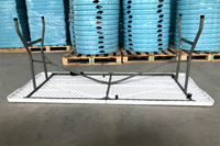 Mesa Plegable Ligera para Exteriores con Patas de Metal y Panel de Plástico, Ahorra Espacio, Ideal para Almacenamiento de Autos y Camping, Venta al Por Mayor de Fábrica
