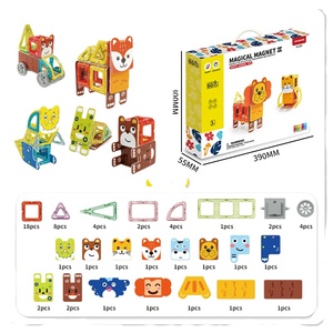 Jouets en blocs magnétiques série <span class=keywords><strong>Zoo</strong></span>, <span class=keywords><strong>jeu</strong></span> éducatif intelligent 3D STEM pour enfants, tout-petits, garçons, filles, ensemble de tuiles magnétiques - Product Image 1