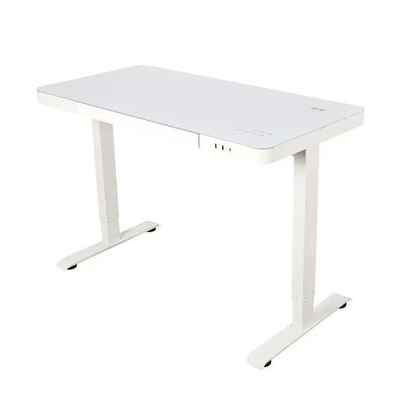 Meja Berdiri dengan Kaca Tempered Atas 45*23 Inci Tinggi Modern Meja Disesuaikan Meja Ergonomis Disesuaikan