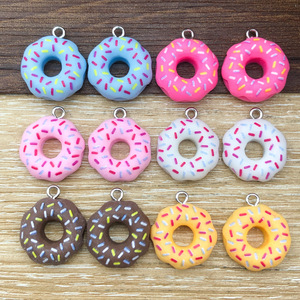 Colgante de donut de resina colorido para hacer pulseras, accesorio de joyería DIY, forma redonda, material de plástico epoxi - Product Image 1