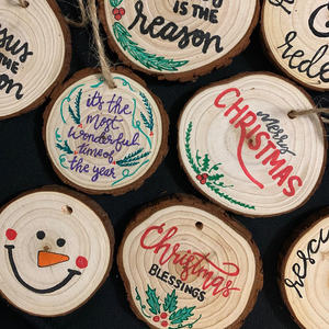 เศษไม้สนขัดเงาพร้อมเปลือกไม้ สำหรับงานฝีมือ DIY ชิ้นไม้คริสต์มาส - Product Image 6