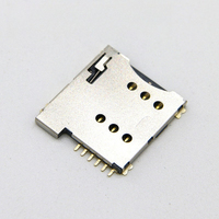 Connecteur de carte Micro SIM 6 broches ultra-mince Jinbilai 1.35/NANO, mâle/femelle, Push-Push, en acier inoxydable nickelé argenté