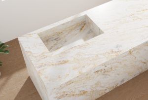 Nhà Máy Bán buôn đá thạch anh bề mặt thiết kế calacatta đá thạch anh cho bàn Vanity đầu - Product Image 3