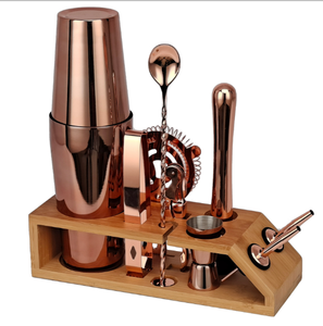 Creatie Bestseller Professionele Bar Tools Fabrikant Roestvrij Staal Koperen Cocktail Shaker Set Mixologie Barman Kit