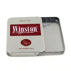 작은 직사각형 민트 담배 담배 팩 상자 슬라이드 주석