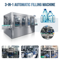 Ligne de production automatique de remplissage d'eau pure minérale en bouteilles de 3,5 gallons à haut rendement industriel