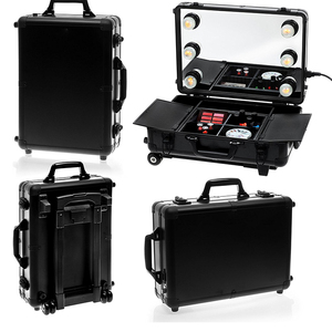 Pro Cán Studio Trang Điểm Trường Hợp với Ánh Sáng Và Bánh Xe - Product Image 2