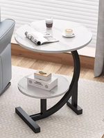 KINNO Table d'Appoint Convertible en Métal Moderne Mobile Double Table Basse/Café Plateau en Bois pour Petit Salon Meuble Transfrontalier