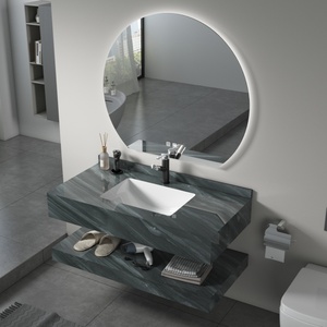 <span class=keywords><strong>Muebles</strong></span> de <span class=keywords><strong>Baño</strong></span> Modernos de Alta Calidad, Impermeables, con Gabinetes de Losa de Roca Montados en la Pared y Espejo LED - Product Image 2