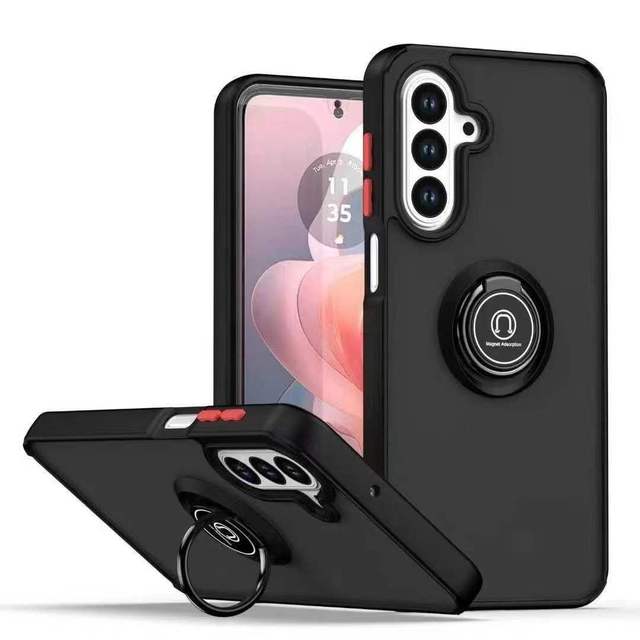 Phone Cases for Samsung Galaxy A07 A17 A06 A16 A36 A56 A15 A25 5G Translucent Matte Ring Kickstand Slim Case Shockproof Cover