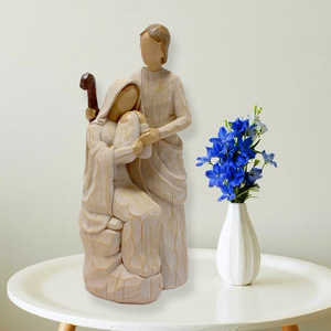 Cadeau pour <span class=keywords><strong>la</strong></span> fête des pères, artisanat en résine, personnages familiaux chaleureux, ornements en bois sculpté, en stock et disponible en gros - Product Image 1