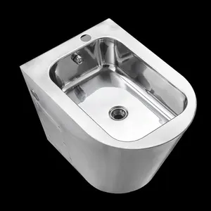 Vandal-proof wall hung sanitary wc stainless steel bidet for public hygiene rooms