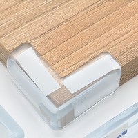 Protection d'angle transparente en forme de U, bande anti-collision, protection adhésive pour les bords des bureaux et des armoires