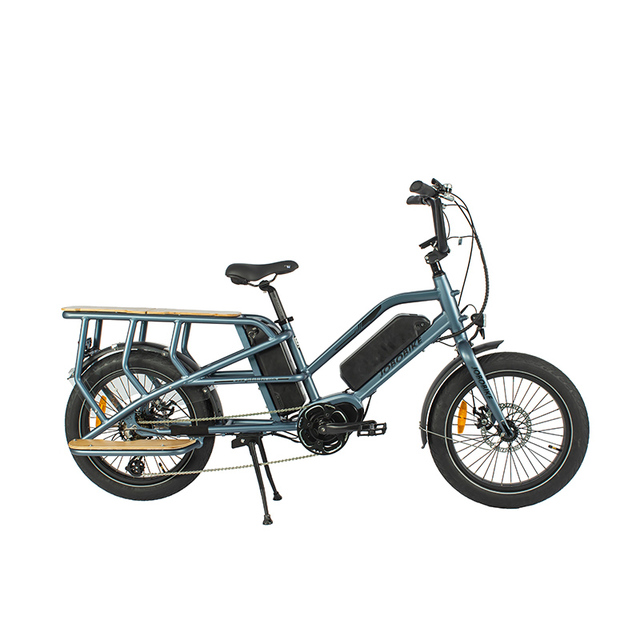 48V350W Bafang Mid Motor Cargo Ebike 15Ah Dual Battery 20Inch 7 Speed Electric Cargo Bike