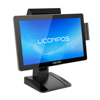 Terminal de point de vente LICON à écran tactile capacitif, lecteur de cartes, système POS Windows, caisse enregistreuse intégrée, processeur I3, prix direct usine