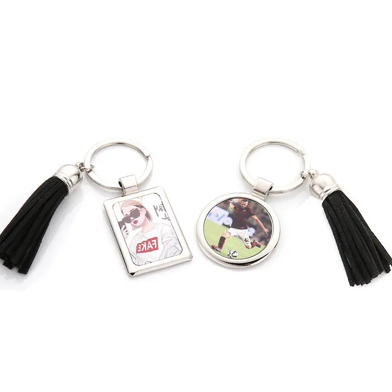 Wholesale Custom Stainless Steel Mini Photo Frame Film Album Keychain With Tassel