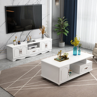 Meuble TV moderne minimaliste économie petit appartement support TV et ensemble de table à thé salon nouveau Style nordique blanc casier un
