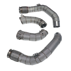 High-Performance 304 Stainless Steel Full Heat Shielding Diameter Reducing Downpipe for BMW F90 M5 OEM/ODM - Product Image 1