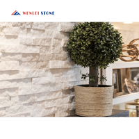 Panneau mural en pierre de quartz blanc pour la décoration murale extérieure de villa, pierre de quartz naturelle 3D, placage de pierre, revêtement mural extérieur en pierre cultivée