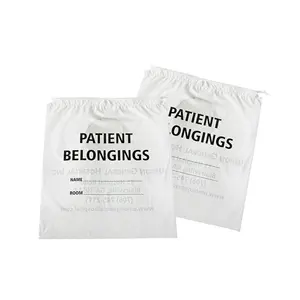 कस्टम मुद्रित लिखने योग्य पारदर्शी Drawstring बैग के साथ स्पष्ट ड्रा स्ट्रिंग पाउच रोगी सामान पैकेजिंग बैग लोगो