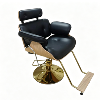 Fauteuil de Barbier Moderne Rétro avec Pompe Hydraulique, Conception Robuste pour Salon de Coiffure, Chaise de Barbier