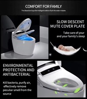 WC intelligent japonais en céramique de haute qualité avec télécommande, chasse d'eau cyclonique, double chasse, à poser au sol, siphon en P/S, siège vocal
