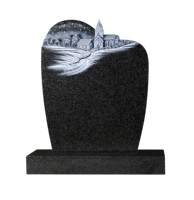 Importer des pierres tombales sculptées en granit noir indien de Chine avec une sculpture scénique