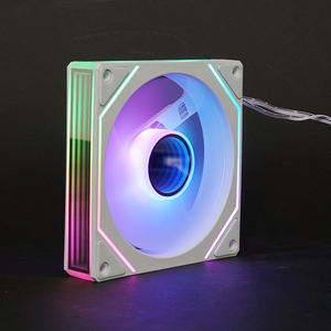 Ventilateur de boîtier PC 120 mm ARGB, <span class=keywords><strong>refroidisseur</strong></span> silencieux avec dissipateur thermique en cuivre, roulement fluide, design miroir infini, 1200 tr/min - Product Image 1