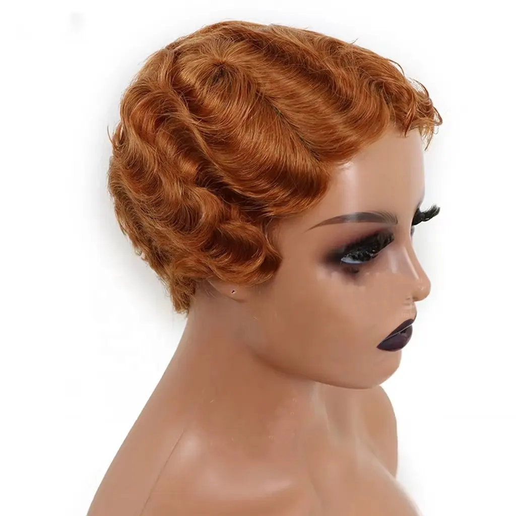 Wanda Pixie Cut Wig 1920's Flapper Hairstyle Retro style Human Hair Wigs Cheap 13X1 Lace 30# Pixie Lace Front Wig For Women