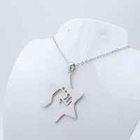 Bijoux fins Power Star Colliers Pendentif en argent sterling massif 925 Pendentif personnalisé Couple Charme Plain Big