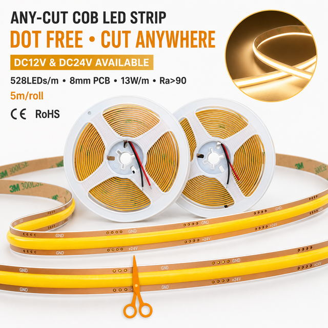 Custom Length Flexible Light Strip High CRI Linear Lighting DC12V for Advertising Sign and DIY Models