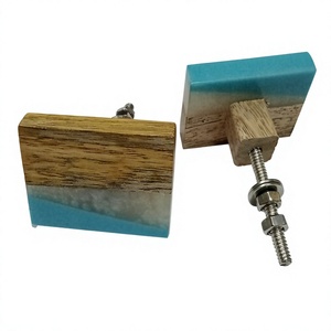 Handmade Half Wood Half Resin <b>Gold</b> Flake Inlay Rectangle Shape Eco-Friendly Modern Bedroom Bathroom Hotel Furniture <b>Drawer</b> - Product Image 3