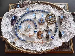 Kingcome Car Key Pendant New Dark Blue Evil Eye Butterfly Design Good Luck Heart Pera Llavero con cuerda colgante - Product Image 2