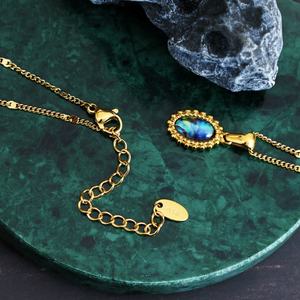 Collar con Colgante de Concha de Abulón Natural Chapado en Oro de 18K, Diseño Nuevo 2025, Venta al por Mayor, Cadenas de Acero Inoxidable PVD Resistentes al Deslustre - Product Image 3