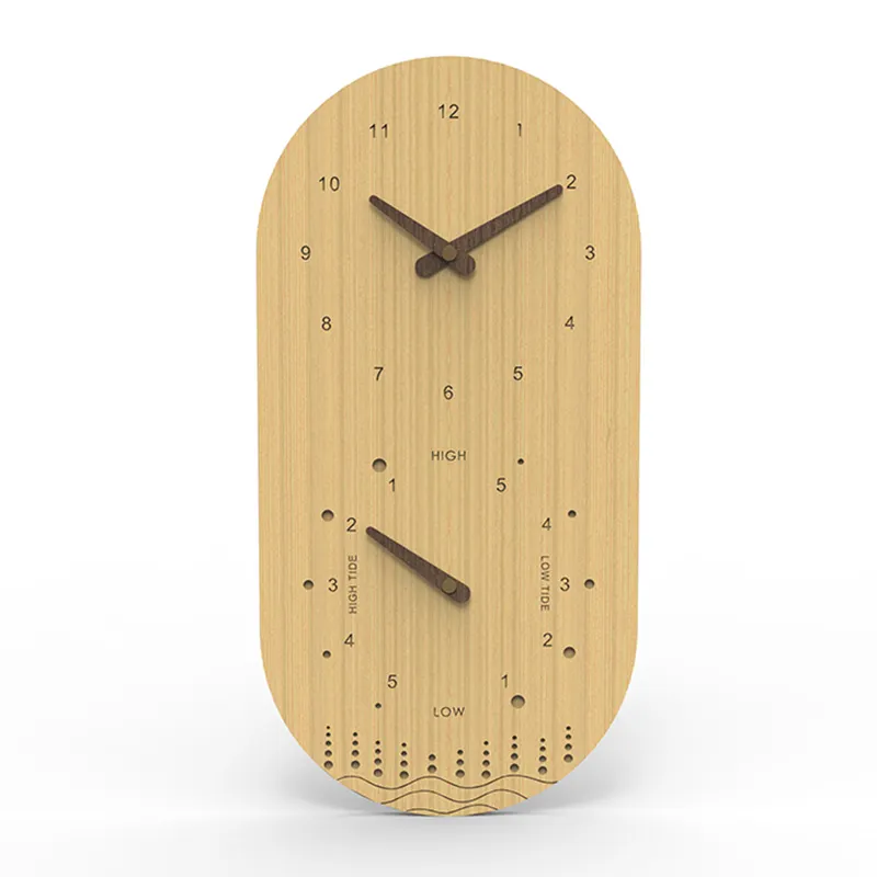 Wholesale Large Minimalist Modern Design Digital Decorative Wooden Bird Sound Tide Wall Clock For Living Room